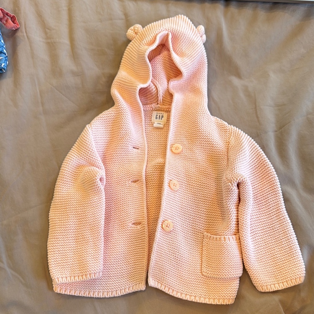 GAP Kids Light Pink Knit Hooded Coat